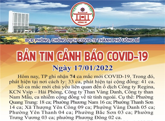 TP Uông Bí: Bản tin cảnh báo Covid-19 ngày 17/01/2022