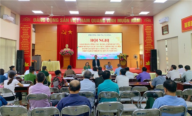 Phường Trưng Vương giao ban công tác Đảng, Chính quyền, Khối MTTQ và các tổ chức chính trị - xã hội 9 tháng đầu năm 2022