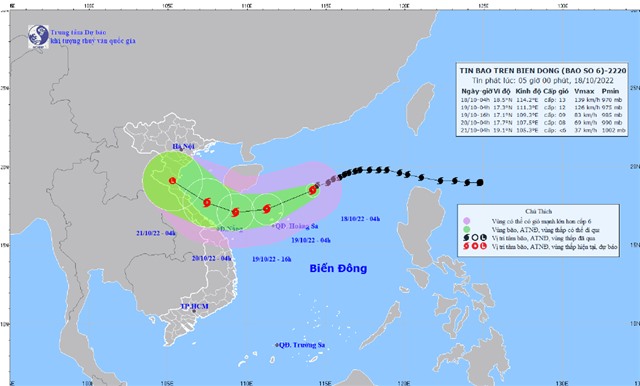 Bão số 6 cách Hoàng Sa khoảng 350km, Bắc Bộ lạnh về đêm và sáng sớm