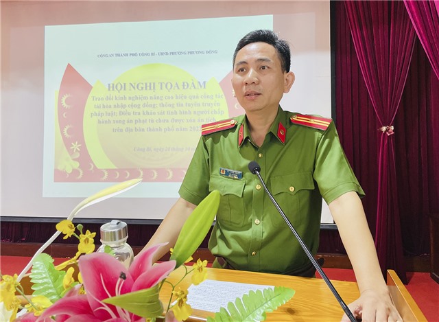 Công an TP Uông Bí – Phường Phương Đông: Trao đổi kinh nghiệm nâng cao hiệu quả công tác tái hòa nhập cộng đồng; tuyên truyền pháp luật; điều tra, khảo sát tình hình người chấp hành xong án phạt tù chưa được xóa án tích