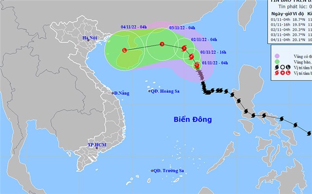 Thời tiết ngày 1/11: Bão số 7 mạnh lên trong 12 giờ tới, sau suy yếu dần