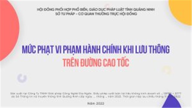 (Video) MỨC PHẠT VI PHẠM HÀNH CHÍNH KHI LƯU THÔNG TRÊN ĐƯỜNG CAO TỐC