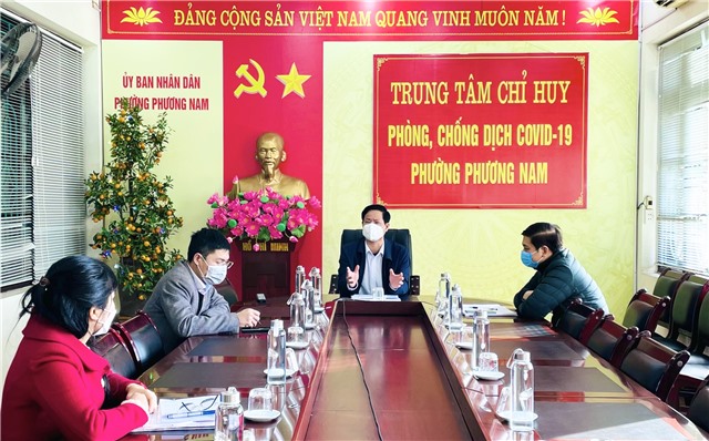 Phó Bí thư Thành ủy, Chủ tịch UBND thành phố Phạm Tuấn Đạt làm việc với Ban chỉ đạo phòng, chống dịch Covid-19 phường Phương Nam