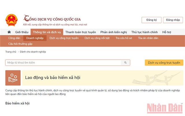 Thêm 3 dịch vụ về bảo hiểm xã hội trên Cổng dịch vụ công