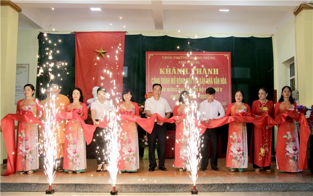 Khu 5A, Phường Quang Trung: Khánh thành công trình mở rộng mái tôn sân nhà văn hóa