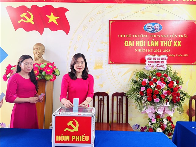 Đại hội chi bộ Trường THCS Nguyễn Trãi lần thứ XX, nhiệm kỳ 2022-2025