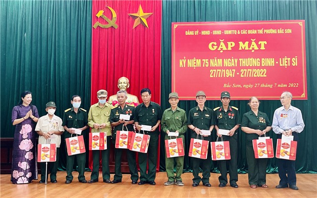Phường Bắc Sơn: gặp mặt kỷ niệm 75 năm Ngày Thương binh - Liệt sỹ