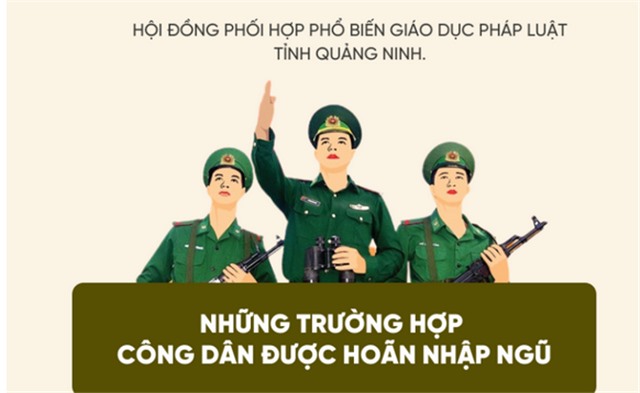 Infographic tuyên truyền, phổ biến pháp luật cho thanh, thiếu niên: Những trường hợp công dân được hoãn nhập ngũ