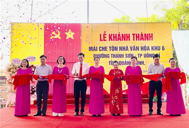 Khu 6, phường Thanh Sơn khánh thành Công trình mái tôn sân Nhà văn hoá