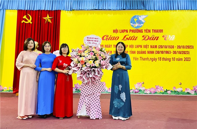 Hội LHPN phường Yên Thanh kỷ niệm Ngày thành lập Hội LHPN Việt Nam, tuyên truyền phổ biến pháp luật về PCCC và giao lưu dẫn vũ thể thao