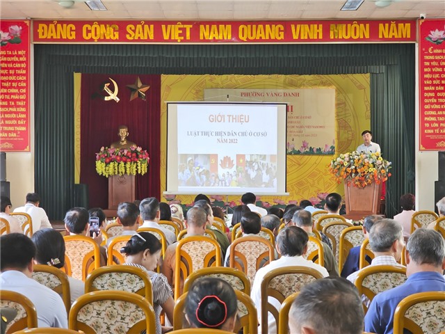 Phường Vàng Danh tổ chức Hội nghị tuyên truyền, phổ biết Luật Thực hiện dân chủ ở cơ sở