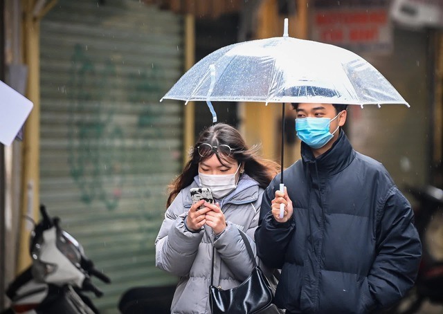 Không khí lạnh tăng cường bao phủ miền Bắc, nhiệt độ giảm sâu