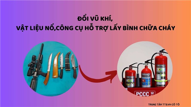 Uông Bí triển khai chương trình "Đổi vũ khí, vật liệu nổ và công cụ hỗ trợ lấy bình chữa cháy"