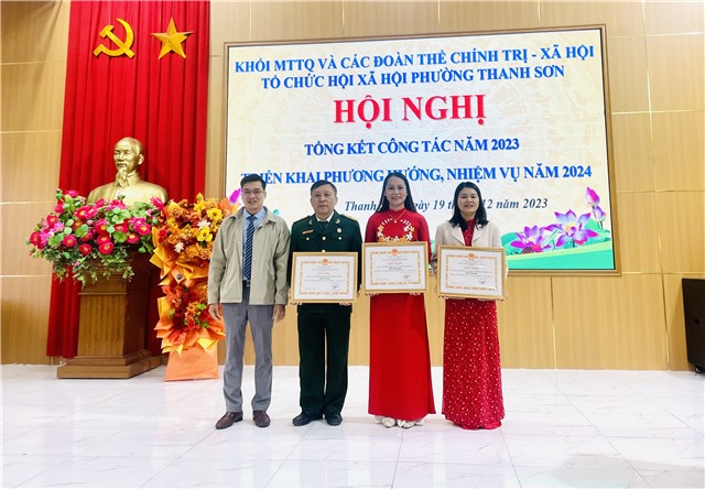 Khối MTTQ và các đoàn thể chính trị - xã hội, tổ chức xã hội phường Thanh Sơn tổng kết công tác năm 2023, triển khai phương hướng, nhiệm vụ năm 2024