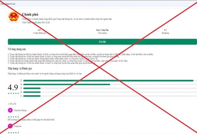 Cảnh giác ứng dụng giả mạo cổng dịch vụ công quốc gia để lừa đảo chiếm đoạt tài sản