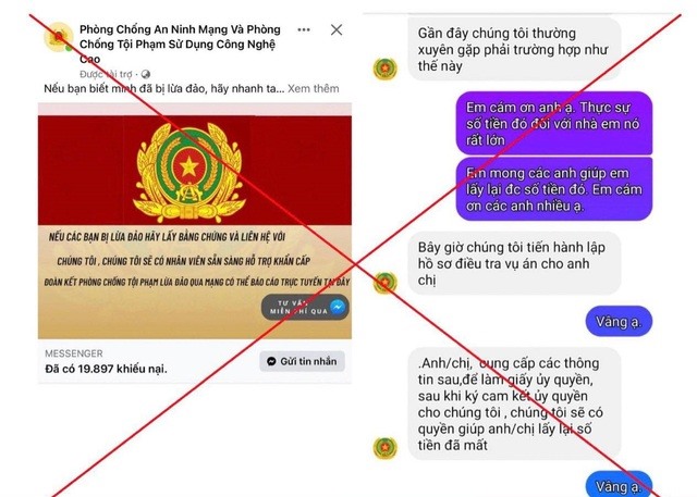 Giả mạo Phòng An ninh mạng và phòng, chống tội phạm sử dụng công nghệ cao để lừa đảo