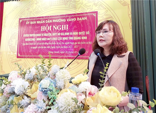 Tuyên truyền chính sách bảo hiểm xã hội tự nguyện, bảo hiểm y tế hộ gia đình cho Nhân dân phường Vàng Danh