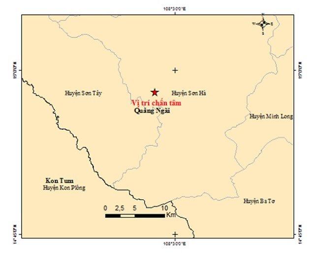 Lại động đất ở Kon Tum, Quảng Ngãi