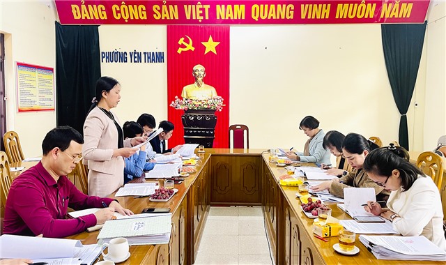 Thẩm định kết quả thực hiện phong trào thi đua xây dựng “Xã, phường, thị trấn văn minh” giai đoạn 2020-2022 tại phường Yên Thanh