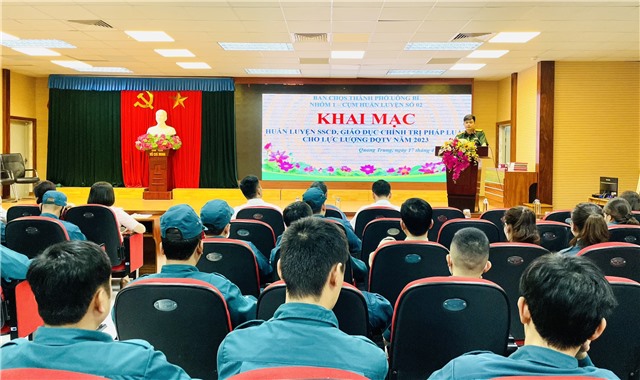 Cụm huấn huyện số 2: Khai mạc huấn luyện sẵn sàng chiến đấu, giáo dục chính trị pháp luật cho lực lượng dân quân tự vệ năm 2023