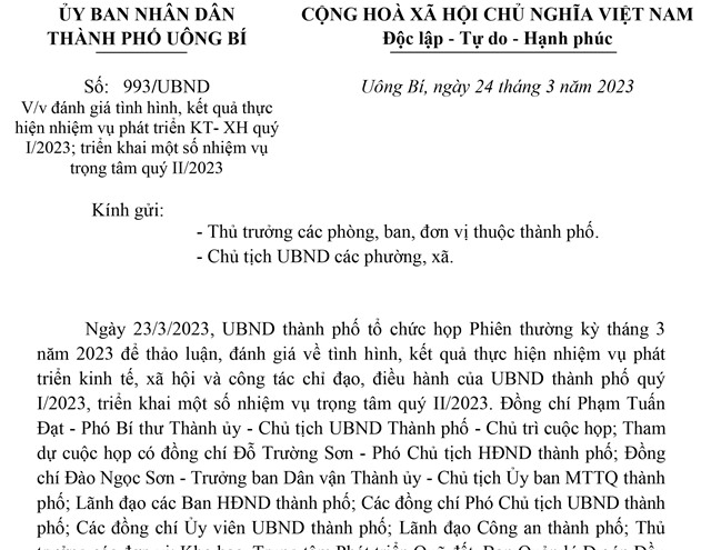 Đánh giá tình hình, kết quả thực hiện nhiệm vụ phát triển KT- XH quý I/2023; triển khai một số nhiệm vụ trọng tâm quý II/2023