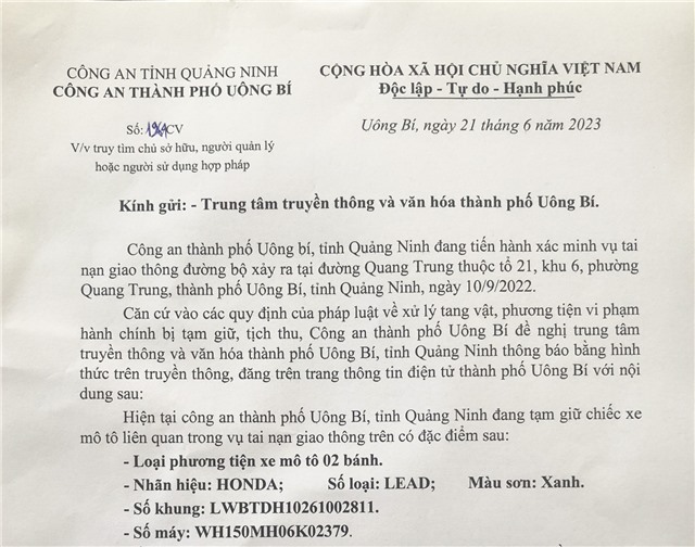 Truy tìm chủ sở hữu, người quản lý hoặc người sử dụng hợp pháp