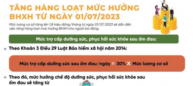 Các mức trợ cấp bảo hiểm xã hội áp dụng từ 1/7/2023
