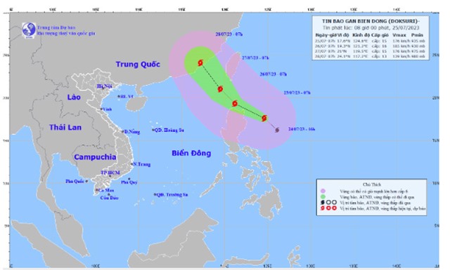 Siêu bão Doksuri sẽ đi vào Biển Đông trong 2 ngày tới