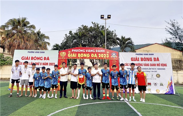 Phường Vàng Danh bế mạc, trao giải bóng đá thiếu niên lần thứ 2, hè 2023