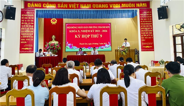 Kỳ họp thứ 9, HĐND phường Thanh Sơn khóa X, nhiệm kỳ 2021-2026