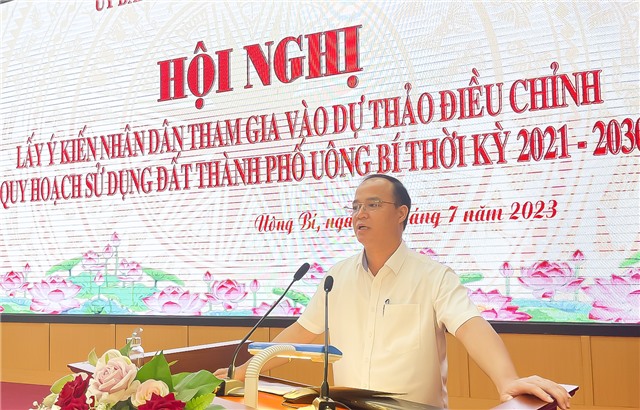 Hội nghị lấy ý kiến nhân dân tham gia vào dự thảo điều chỉnh quy hoạch sử dụng đất thành phố Uông Bí thời kỳ 2021-2030