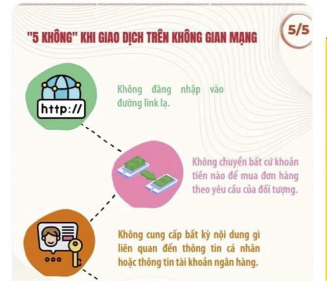 "5 không" khi giao dịch trên không gian mạng