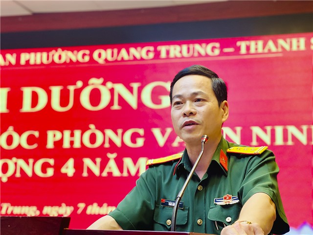 Phường Quang Trung, Thanh Sơn: Khai giảng lớp bồi dưỡng kiến thức QPAN cho đối tượng 4 năm 2023