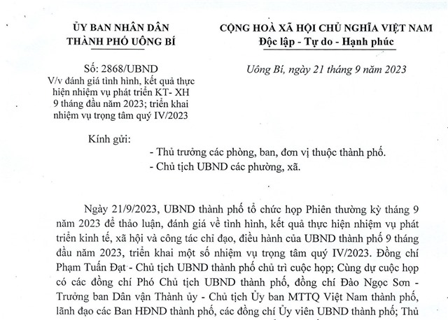 Đánh giá tình hình, kết quả thực hiện nhiệm vụ phát triển KT-XH 9 tháng đầu năm 2023; triển khai nhiệm vụ trọng tâm quý IV/2023.