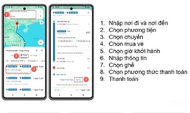 Người dân có thể mua vé tàu qua bản đồ trực tuyến