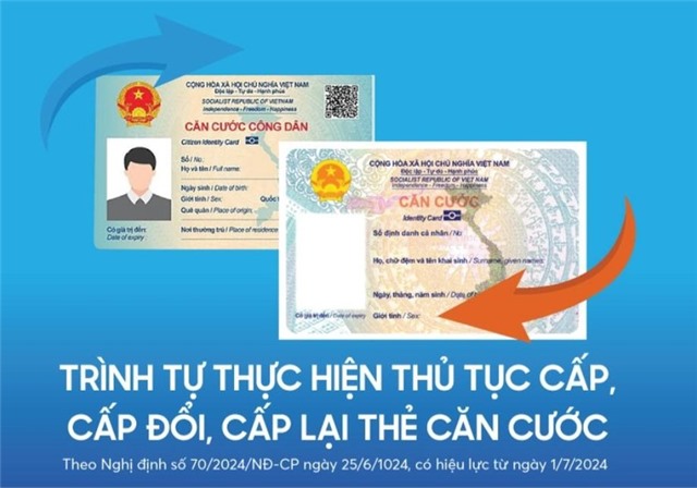 Cấp đổi thẻ căn cước trực tuyến được giảm 50% lệ phí