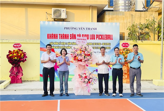 Phường Yên Thanh khánh thành sân và giao lưu Pickleball