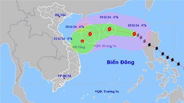 Bão số 9 suy yếu dần trên Biển Đông