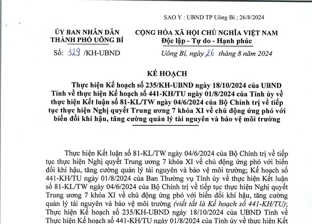 Kế hoạch thực hiện kế hoạch số 235/KH-UBND ngày 18/10/2024 của UBND tỉnh