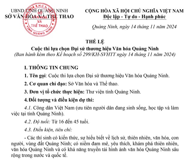 Cuộc thi lựa chọn Đại sứ thương hiệu Văn hóa Quảng Ninh