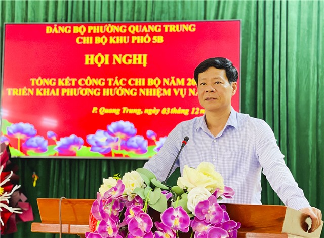 Chủ tịch UBND thành phố Phạm Tuấn Đạt dự sinh hoạt chi bộ thường kỳ tại khu 5B, phường Quang Trung