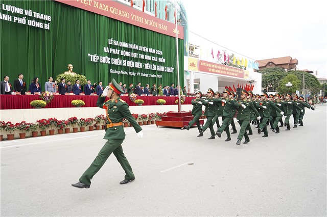 Lễ ra quân huấn luyện năm 2024 và phát động Đợt thi đua cao điểm “Tiếp bước chiến sỹ Điện Biên - Tiến lên giành 3 nhất”