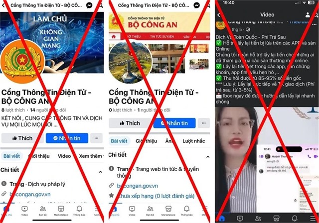 Thủ đoạn mạo danh Cổng Thông tin điện tử Bộ Công an
