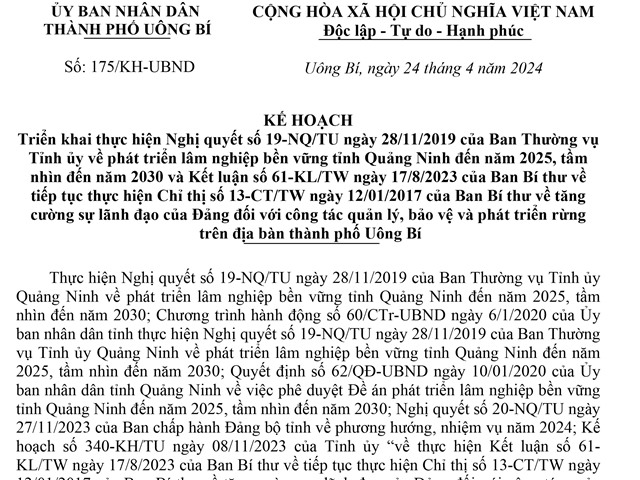 Kế hoạch triển khai thực hiện Nghị quyết số 19-NQ/TU ngày 28/11/2019 của Ban Thường vụ Tỉnh ủy và Kết luận số 61-KL/TW ngày 17/8/2023 của Ban Bí thư 