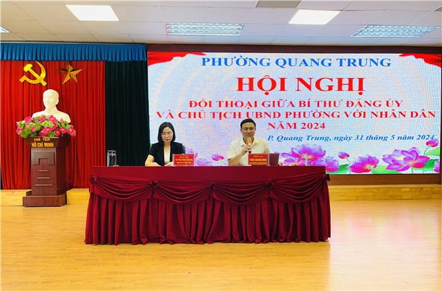 Phường Quang Trung đối thoại giữa Bí thư Đảng uỷ và Chủ tịch UBND phường với Nhân dân năm 2024