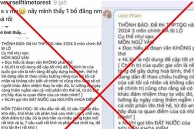 Bộ Giáo dục và Đào tạo: Thông tin đang lan truyền trên mạng về “lộ đề" là sai sự thật