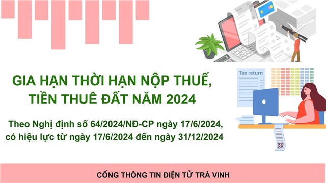 Gia hạn thời hạn nộp thuế GTGT, thuế TNDN, thuế TNCN và tiền thuê đất trong năm 2024 