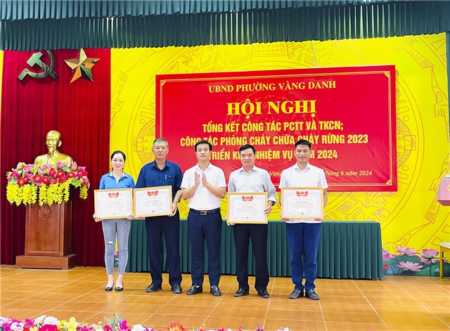 Phường Vàng Danh tổng kết công tác phòng chống thiên tai và tìm kiếm cứu nạn, công tác phòng chống cháy rừng năm 2023
