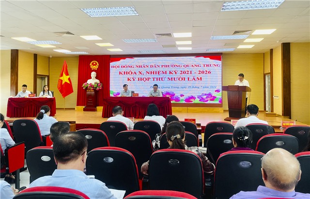 Kỳ họp thứ 15, HĐND phường Quang Trung khoá X, nhiệm kỳ 2021-2026