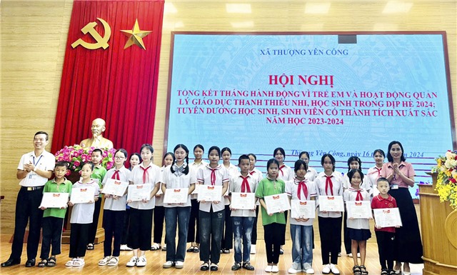 Xã Thượng Yên Công tổng kết Tháng hành động vì trẻ em và các hoạt động quản lý, giáo dục học sinh hè năm 2024